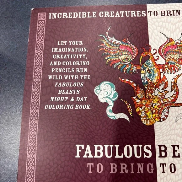 FABULOUS BEASTS: Night and Day Adult Coloring Book NEW - Picture 2 of 14